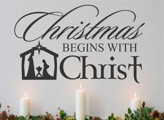 Christmas Christian Quotes
 Christmas begins with Christ Quote Nativity Scene Holiday