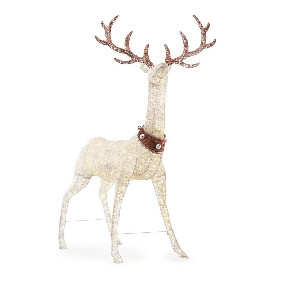 Christmas Deer Decor
 103 in 320L LED PVC Standing Deer with Jingle Bell Collar