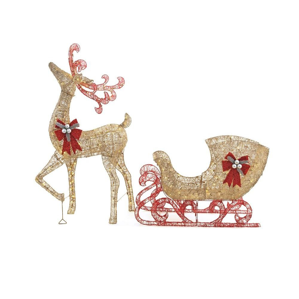 Christmas Deer Decor
 Home Accents Holiday 5 ft Gold Reindeer with 44 in