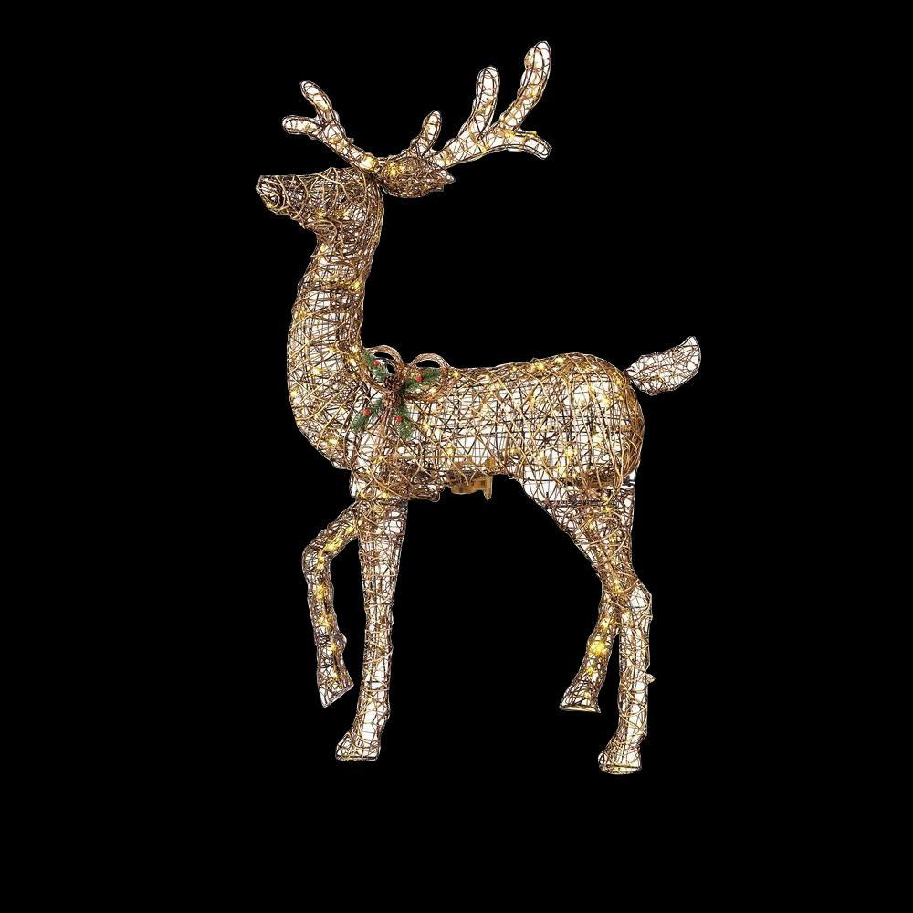 Christmas Deer Decor
 Home Accents Holiday 60 in LED Lighted Gold PVC Animated