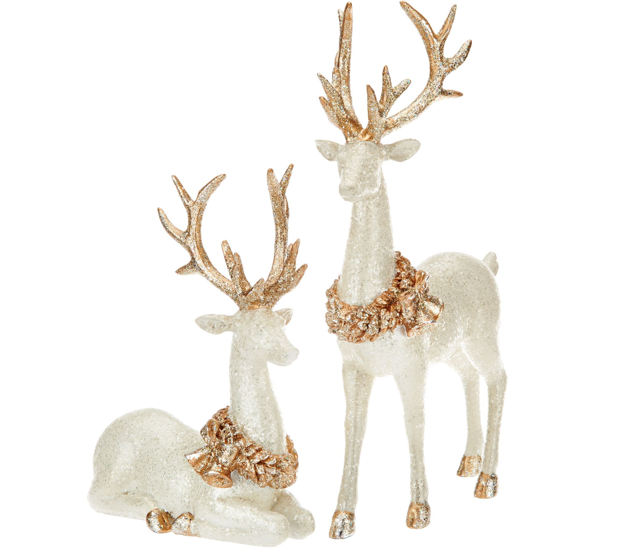 Christmas Deer Decor
 Set of 2 Glittered Vintage Reindeer by Valerie Page 1