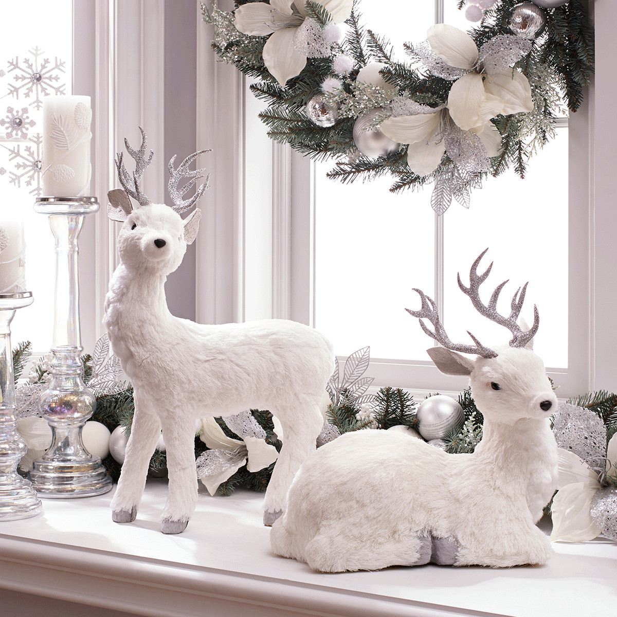 Christmas Deer Decor
 Turn your home into a winter wonderland by adding white