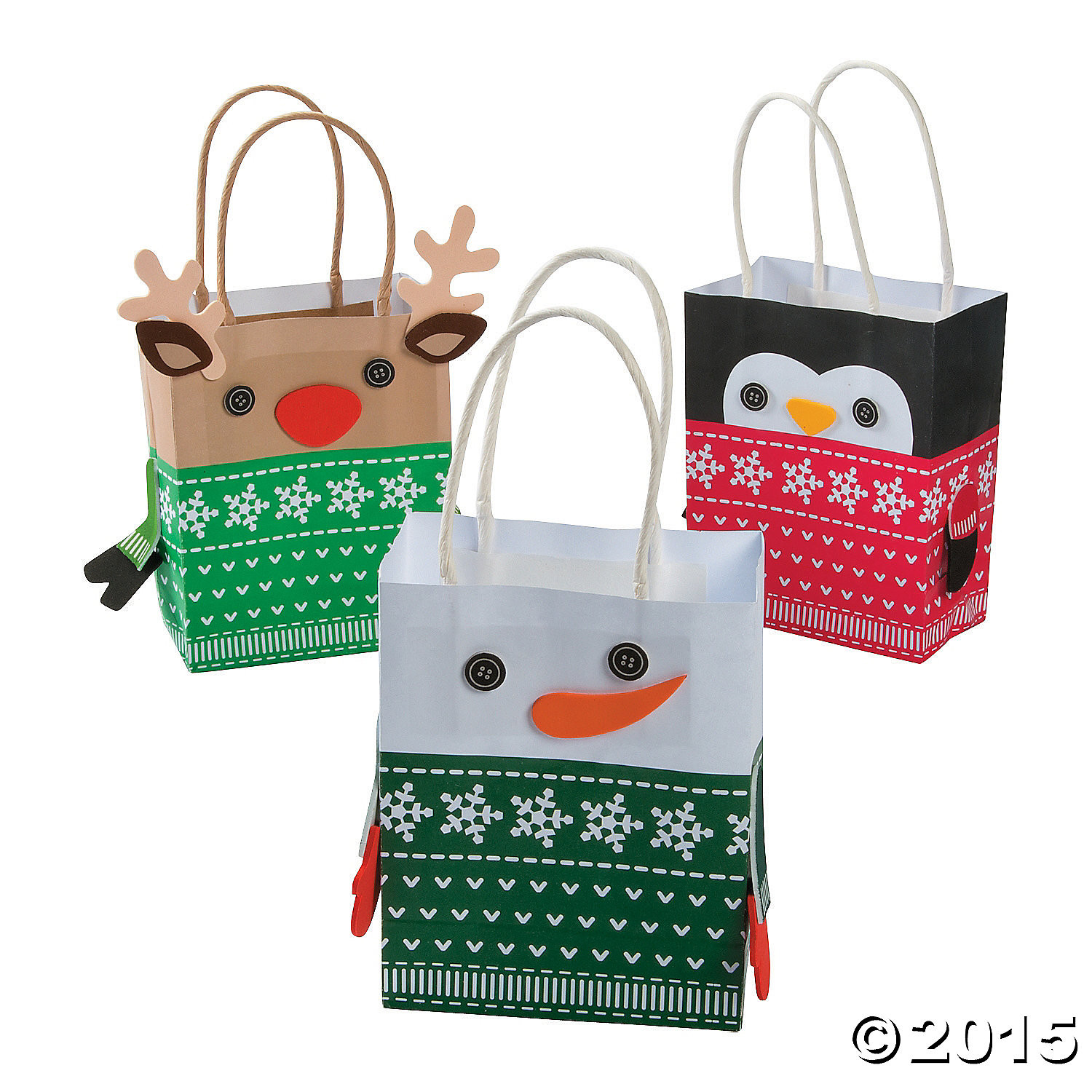 Christmas Gift Bags
 Christmas Sweater Character Gift Bag Craft Kit 12 Pk