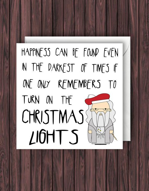 Christmas Light Quotes
 Christmas Lights Harry Potter Christmas Card Geek Blank