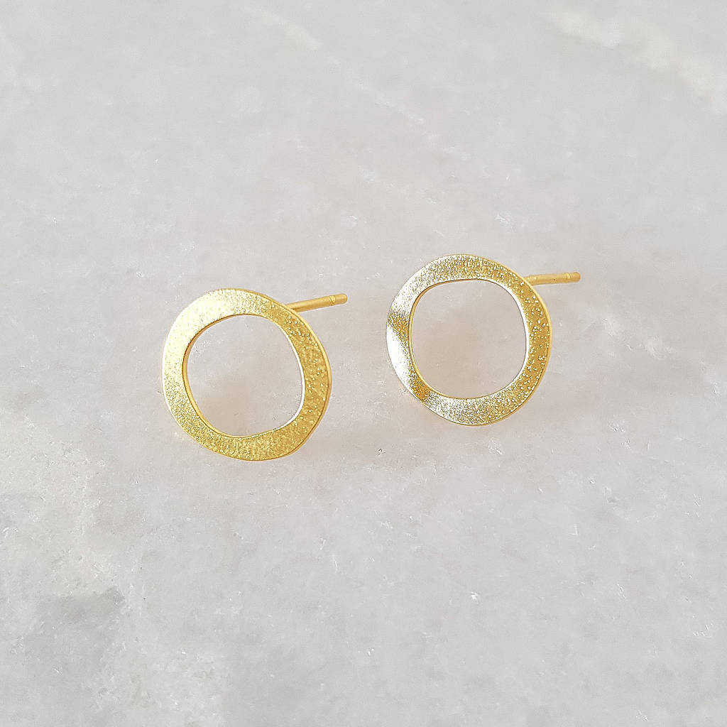 Circle Stud Earrings
 delicate gold circle stud earrings by misskukie