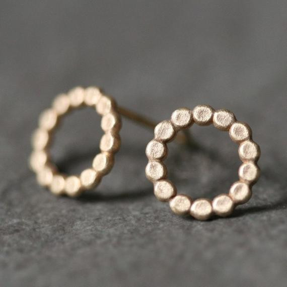 Circle Stud Earrings
 Flat Circle Stud Earrings in 14k Gold by MichelleChangJewelry