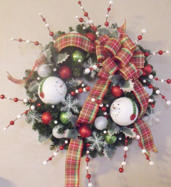 Clearance Christmas Decor
 Clearance Sale SNOWMAN CHRISTMAS Wreath Silk Holiday Door