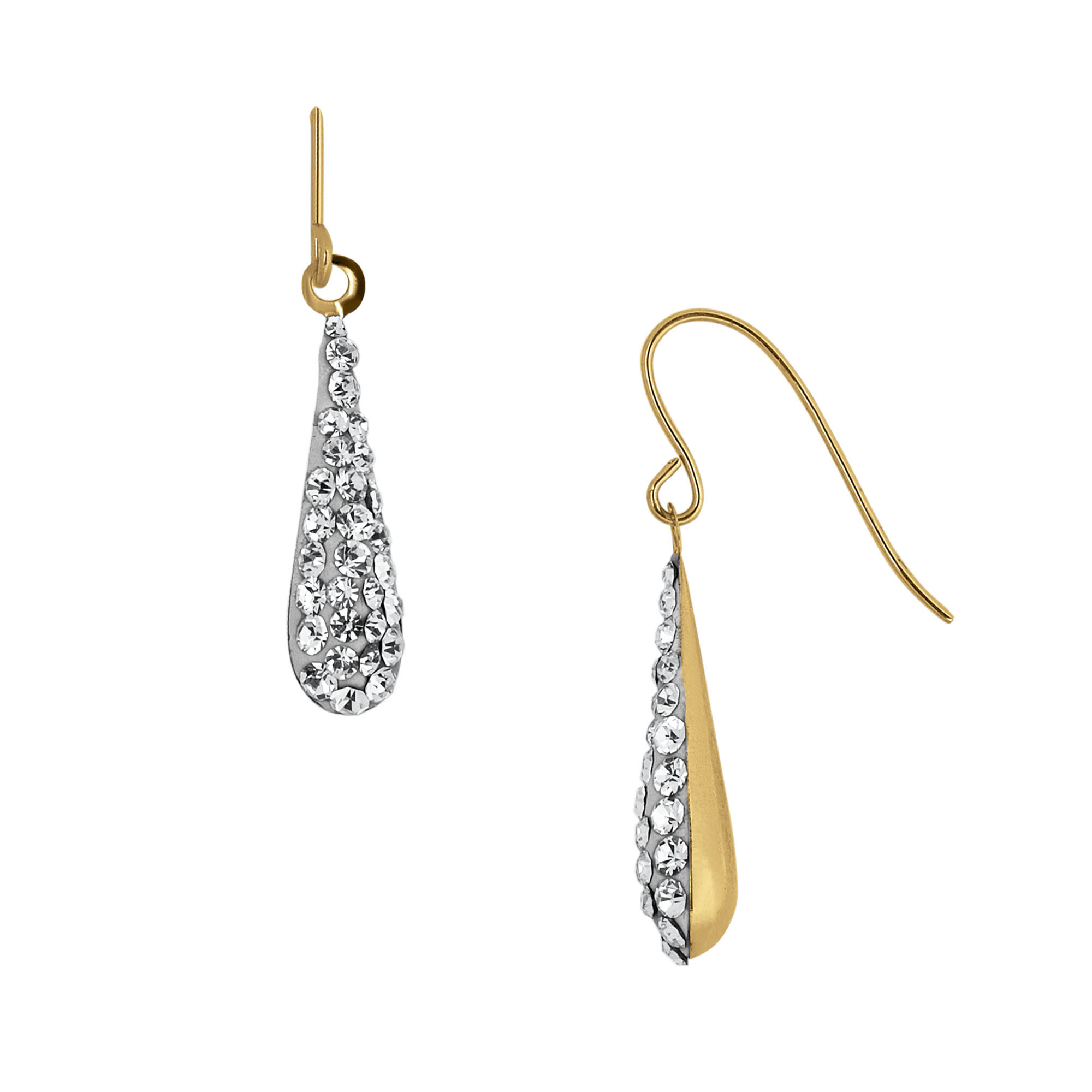 Crystal Teardrop Earrings
 10K Yellow Gold Crystal Teardrop Wire Earrings