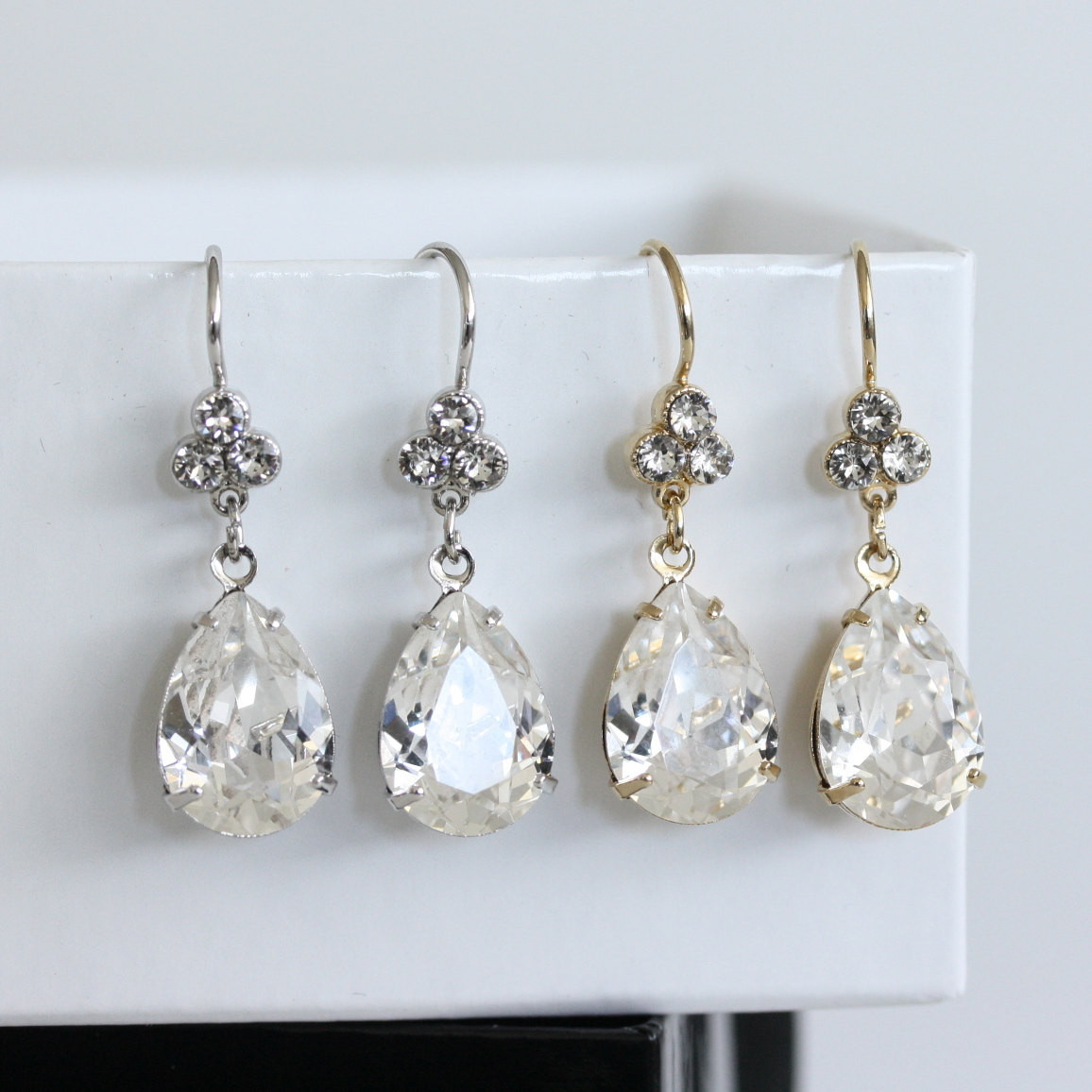Crystal Teardrop Earrings
 Bridal Earrings Swarovski Crystal Teardrop Earrings Simple