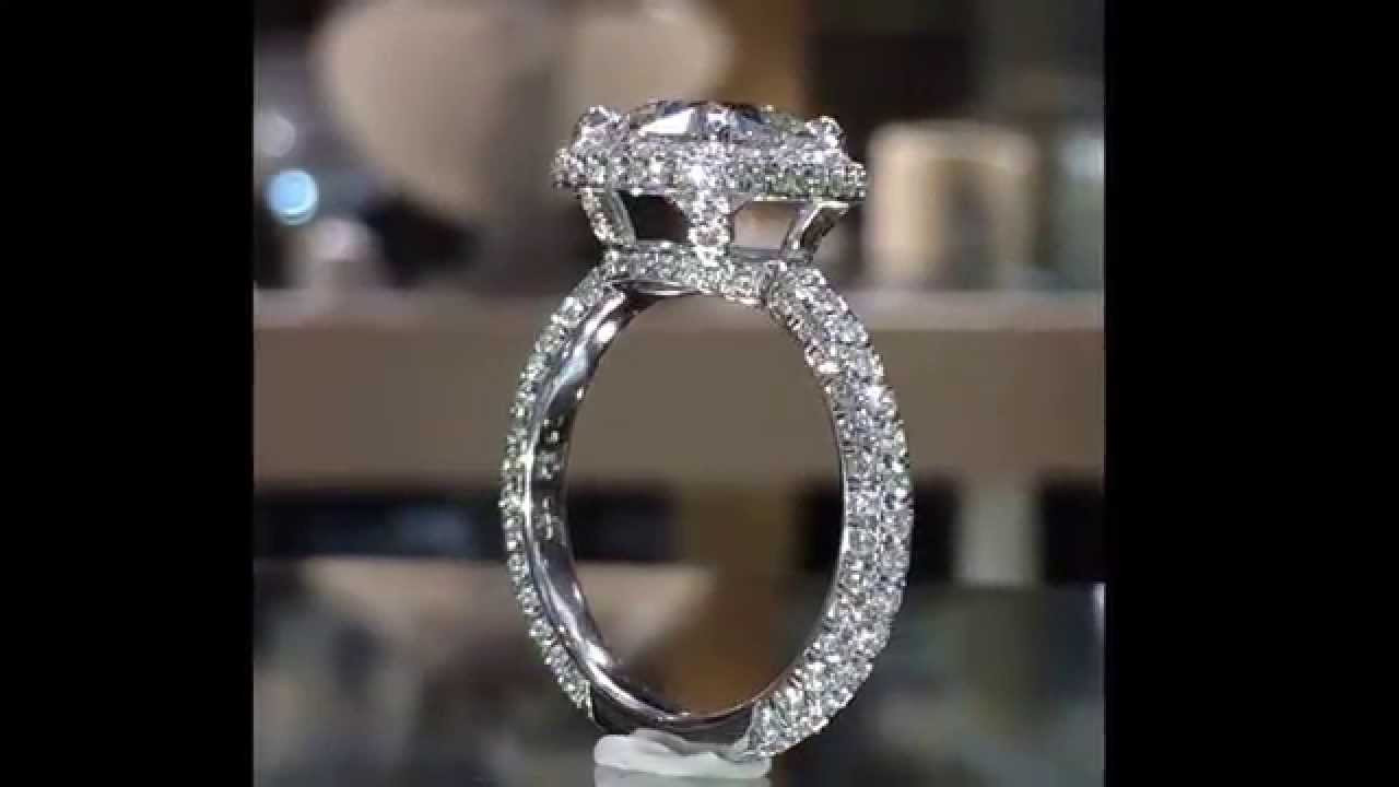 Diamond Band Engagement Ring
 3 00 ct Cushion cut Diamond Limited Edition Halo