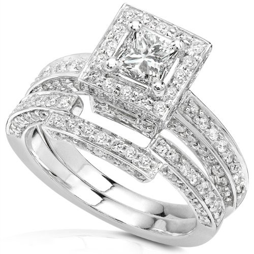 Discount Wedding Ring Sets
 1 cheap 1 1 4ctw Princess Diamond Wedding Rings Set in