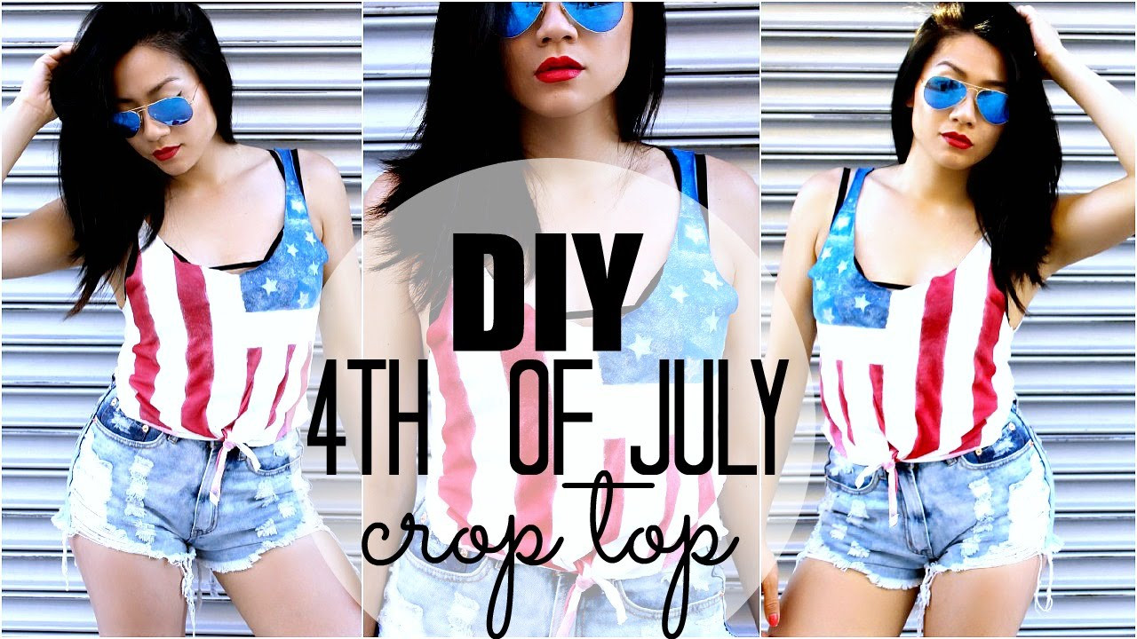 Diy 4th Of July Outfits
 DIY Fourth of July American Flag Crop Top Pinterest