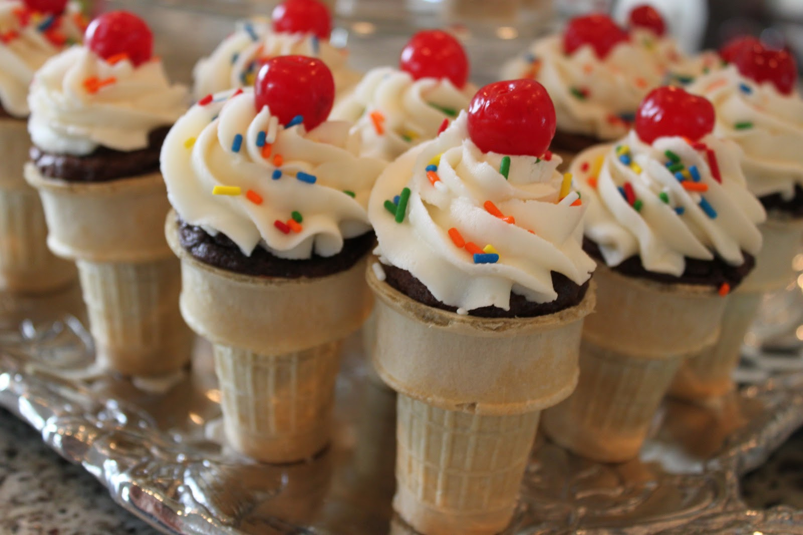 Easy Cupcake Decorating Ideas For Summer
 Just a Little Party Ice Cream Cone Cupcakes fun