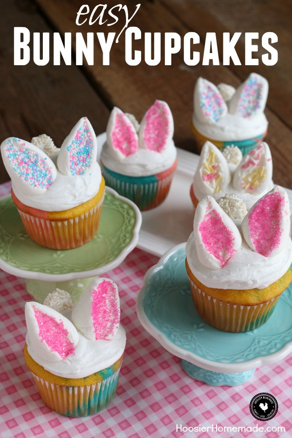 Easy Easter Cupcakes Decorating Ideas
 Easy Bunny Cupcakes Hoosier Homemade