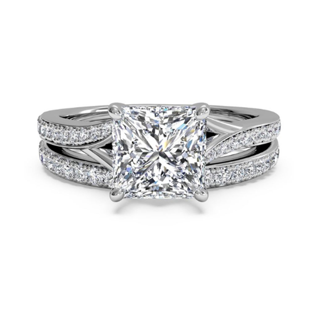 Ebay White Gold Wedding Rings
 Bridal 1 50ct Diamond Wedding Engagement Ring Set 14K