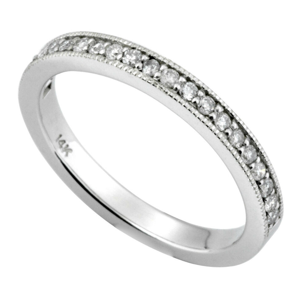 Ebay White Gold Wedding Rings
 Diamond Wedding Ring Band 0 23 Carat Womens 14K White Gold