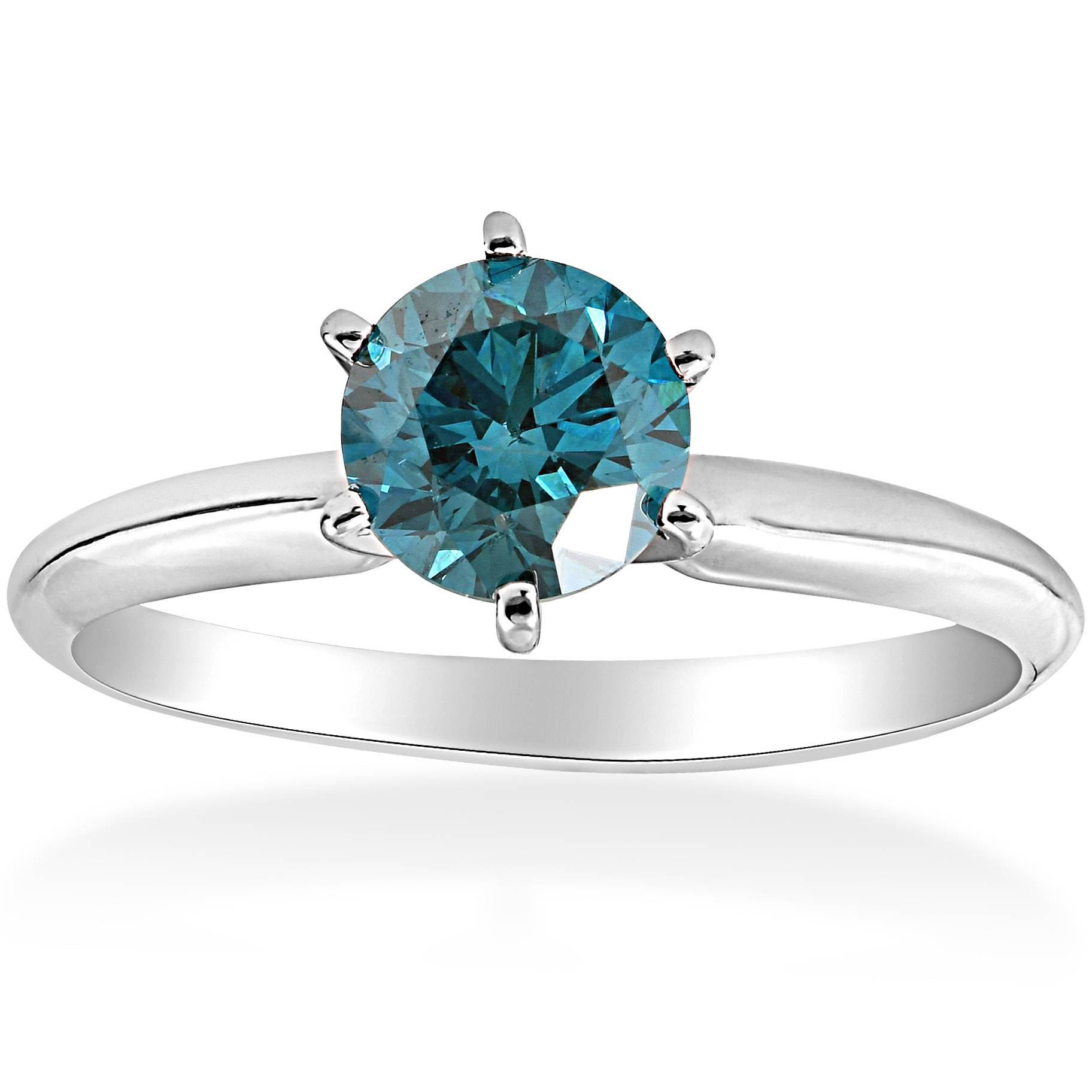 Engagement Rings Blue Diamond
 1 1 2ct Treated Blue Diamond Solitaire Engagement Ring 14K
