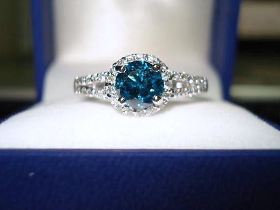 Engagement Rings Blue Diamond
 Platinum Blue Diamond Engagement Ring Wedding Ring Bridal