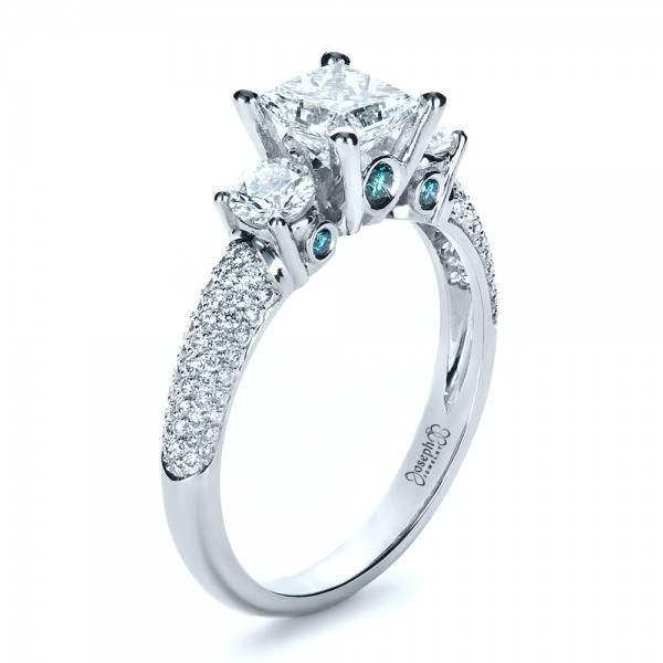 Engagement Rings Blue Diamond
 Custom Blue Diamond Engagement Ring 1420 Seattle