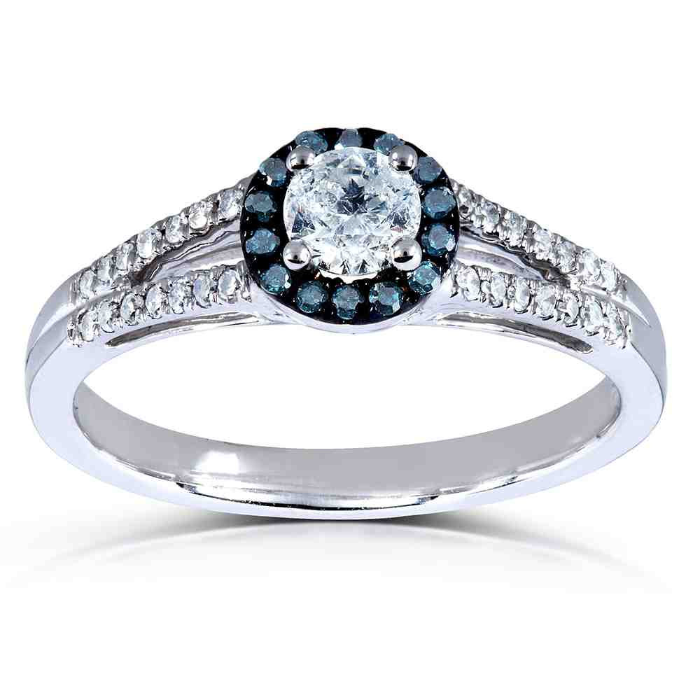 Engagement Rings Blue Diamond
 Blue Diamond Halo Engagement Ring Wedding and Bridal