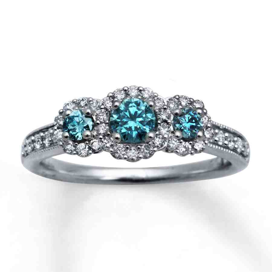 Engagement Rings Blue Diamond
 Blue Diamond Engagement Ring Set Wedding and Bridal
