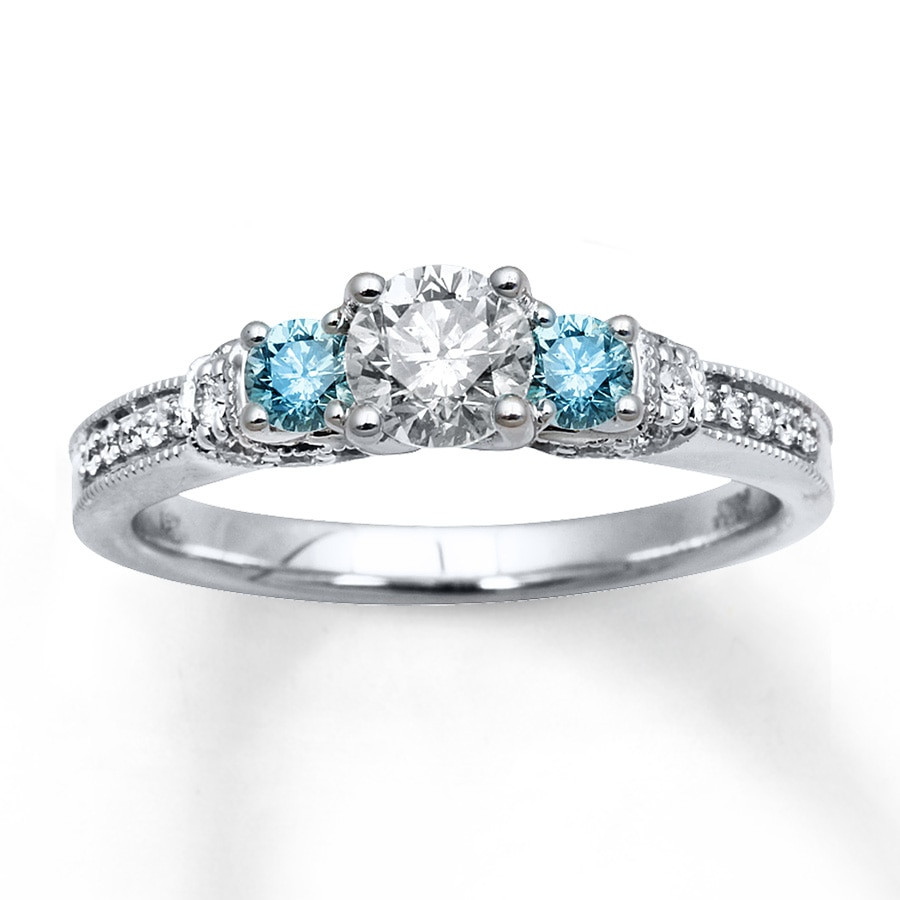 Engagement Rings Blue Diamond
 Kay Light Blue Diamonds 7 8 ct tw Engagement Ring 14K