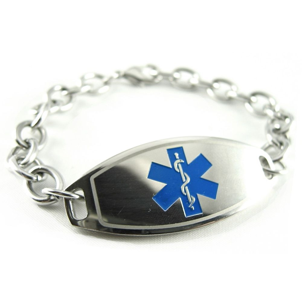 Engraved Medical Alert Bracelet
 Girls Kids Medical Alert Identification Bracelet Blue