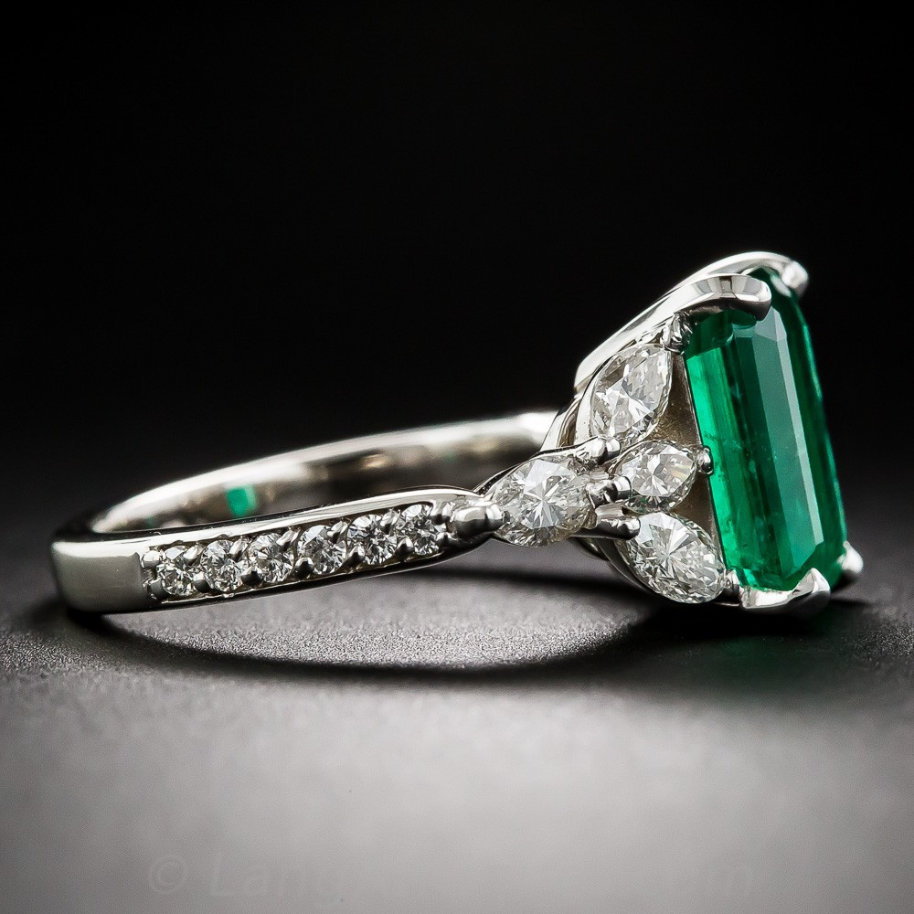 Estate Diamond Rings
 3 46 Carat Emerald and Diamond Estate Ring