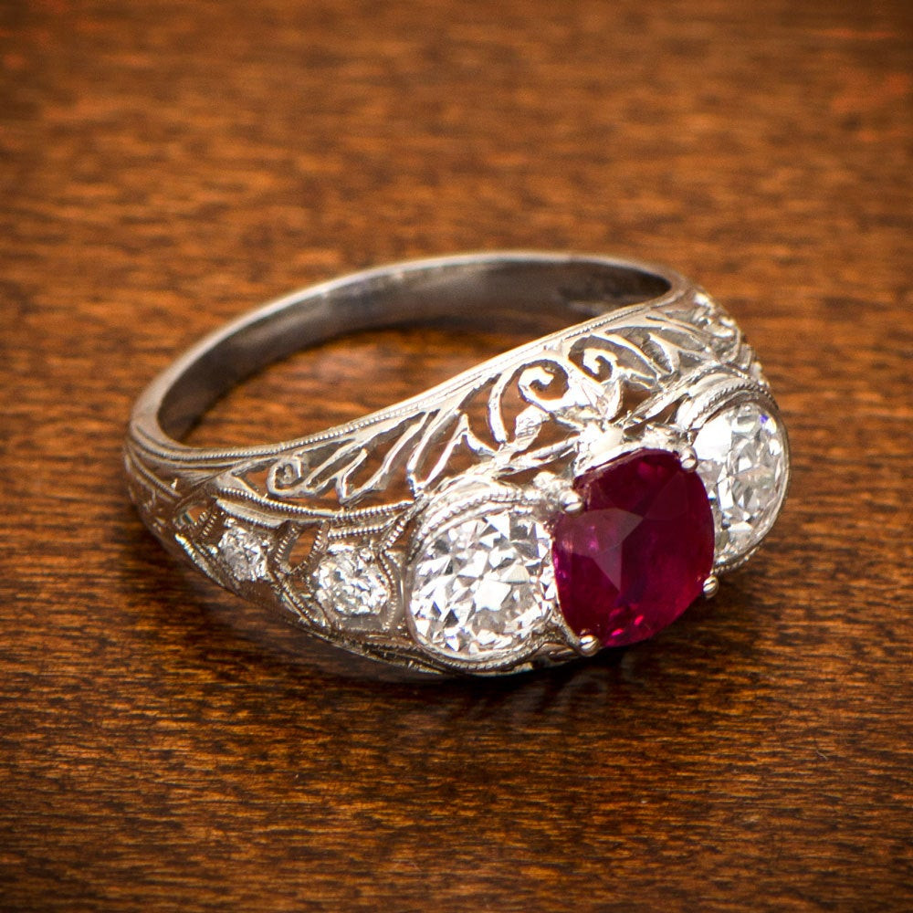 Estate Diamond Rings
 Antique Ruby Engagement Ring Estate Diamond Jewelry