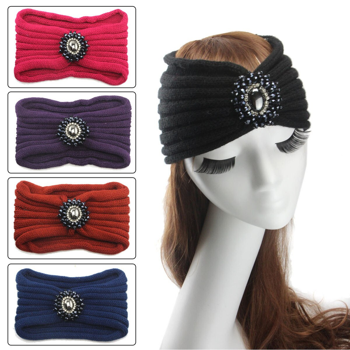 Fall Gifts For Her
 Rhinestone Knit Headband Gift for her Women s Fall Winter