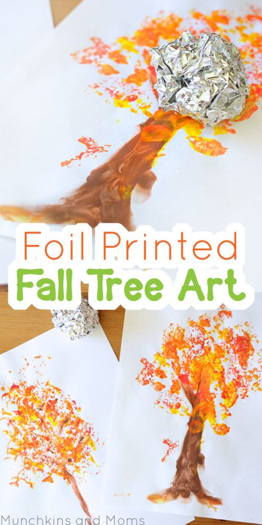 Fall Preschool Crafts
 Foil Printed Fall Tree Art