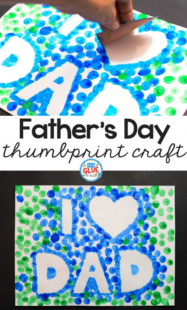Fathers Day Art And Craft
 I Love Dad Father s Day Thumbprint Craft