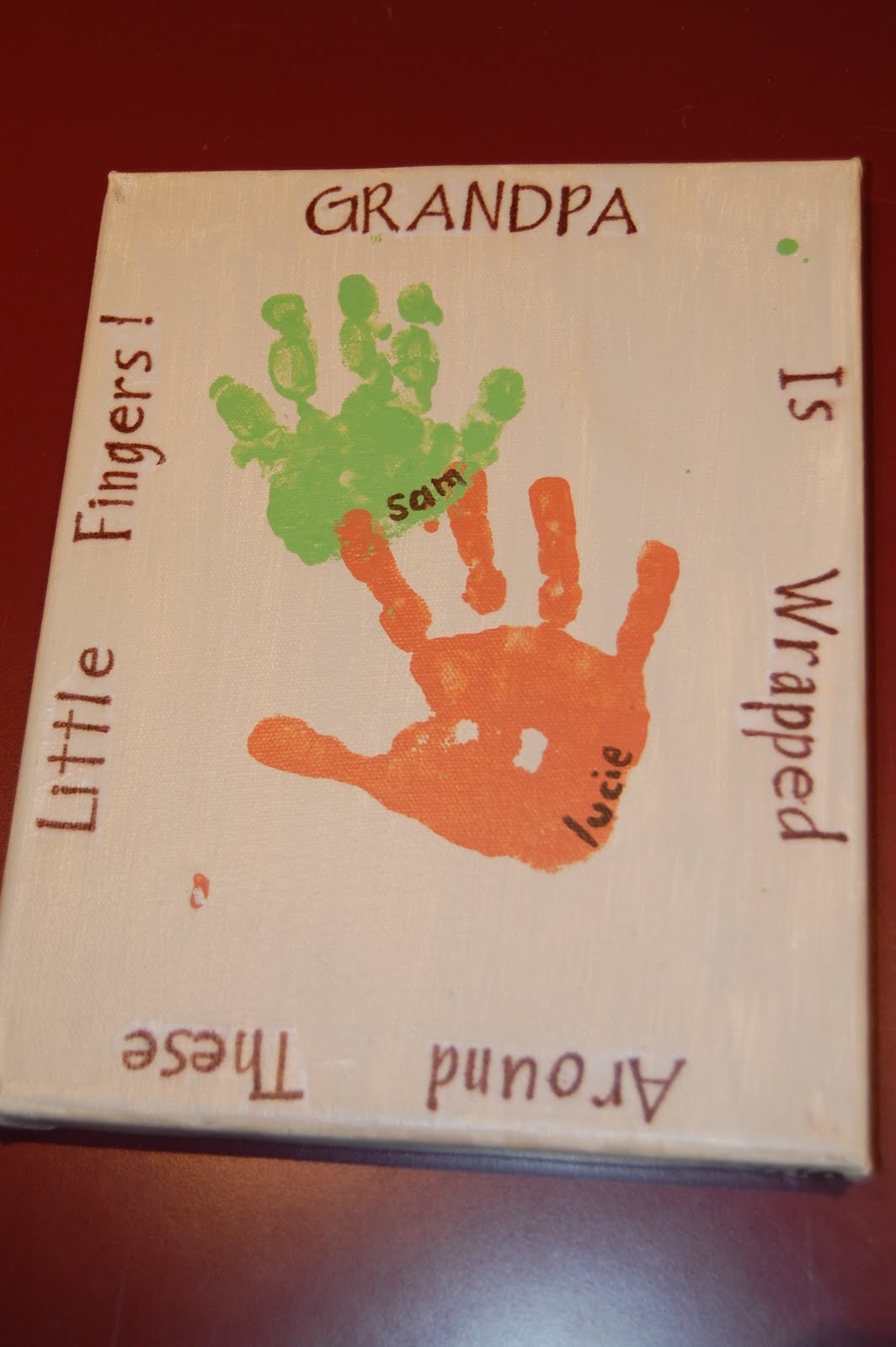 Fathers Day Craft For Grandpa
 handprint canvas A Bird and a Bean