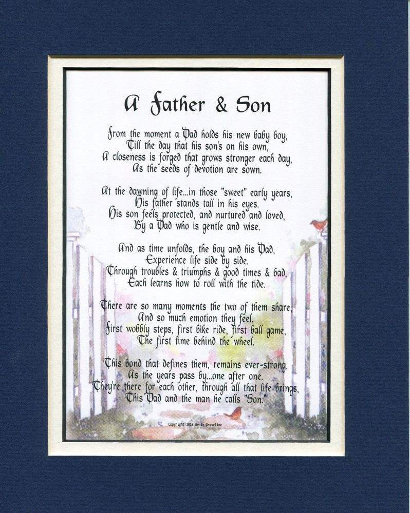 Fathers Day Gifts From Sons
 25A Gift Present for Father or Son Poem Keepsake Fathers