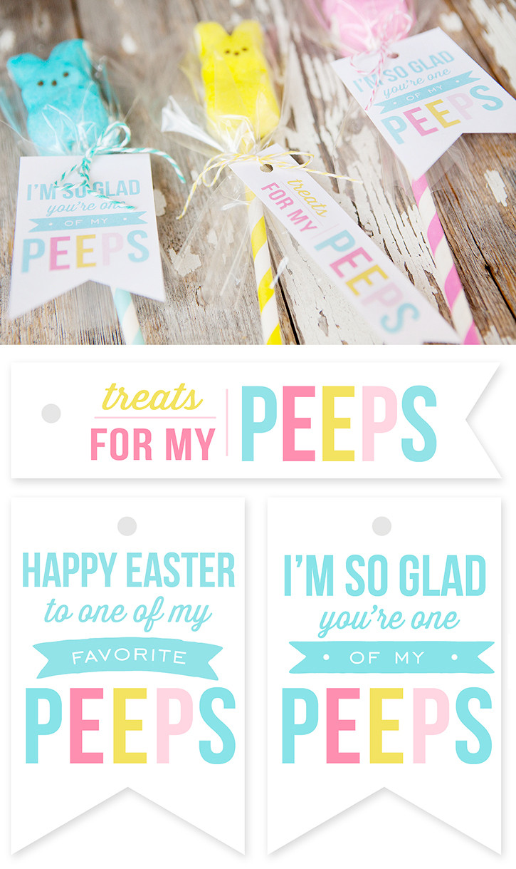 Free Printable Easter Gift Tags
 Peeps Pops with Free Printable Easter Gift Tags