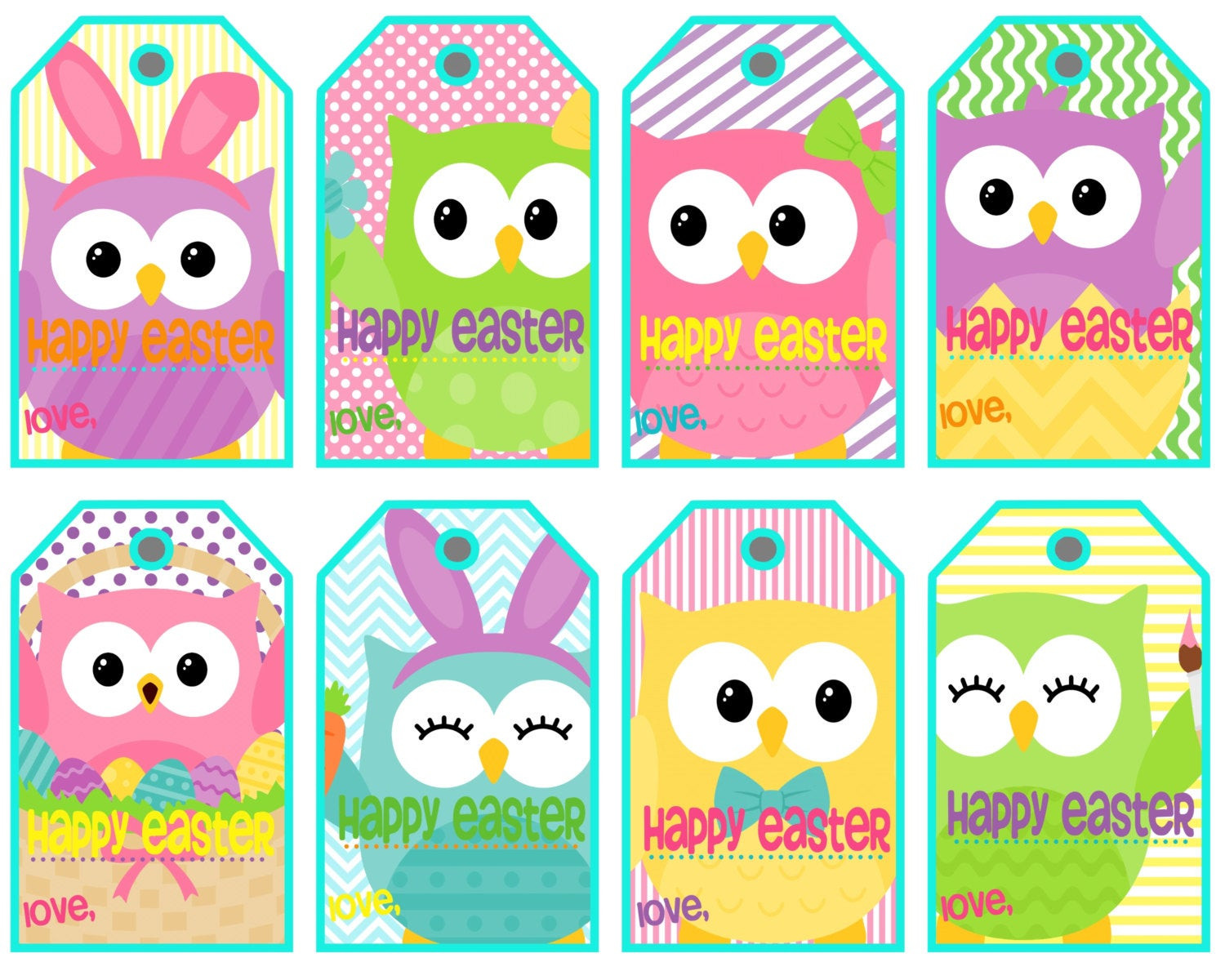 Free Printable Easter Gift Tags
 Printable Easter Gift Tags Easter Owls Happy Easter