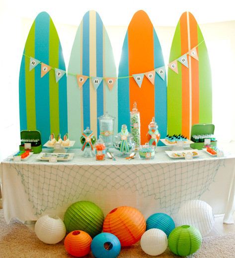 Fun Summer Party Themes
 Surf s Up Surfing Kids Summer Party Ideas Itsy