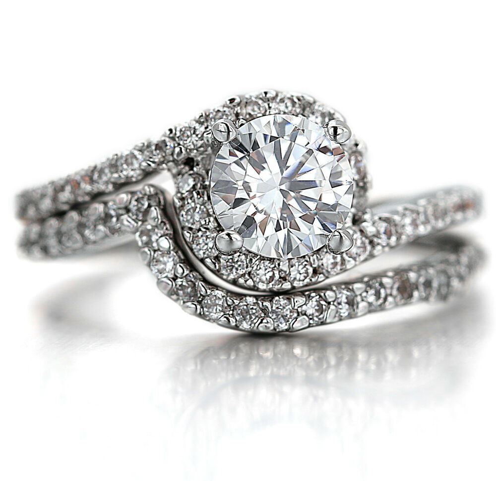 Gold Diamond Wedding Rings
 18K WHITE GOLD GF R295 WOMENS DIAMOND INFINITY ENGAGEMENT