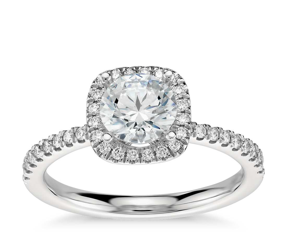 Halo Diamond Rings
 Arietta Halo Diamond Engagement Ring in Platinum 1 5 ct