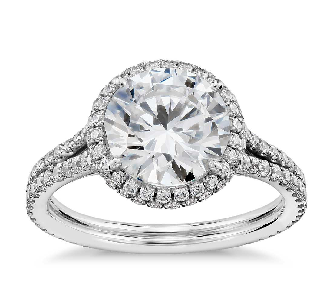 Halo Diamond Rings
 Blue Nile Studio Cambridge Halo Diamond Engagement Ring in