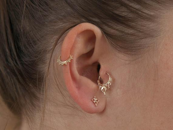 Helix Hoop Earrings
 Tragus earring tragus hoop tragus jewelry Woodpecker