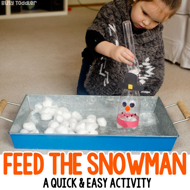 Indoor Winter Activities For Toddlers
 Feed the Snowman Winter Activity Busy Toddler