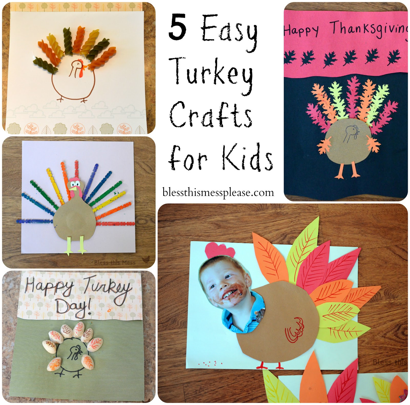 Kid Crafts Thanksgiving
 5 Easy Turkey Crafts for Kids Bless This Mess