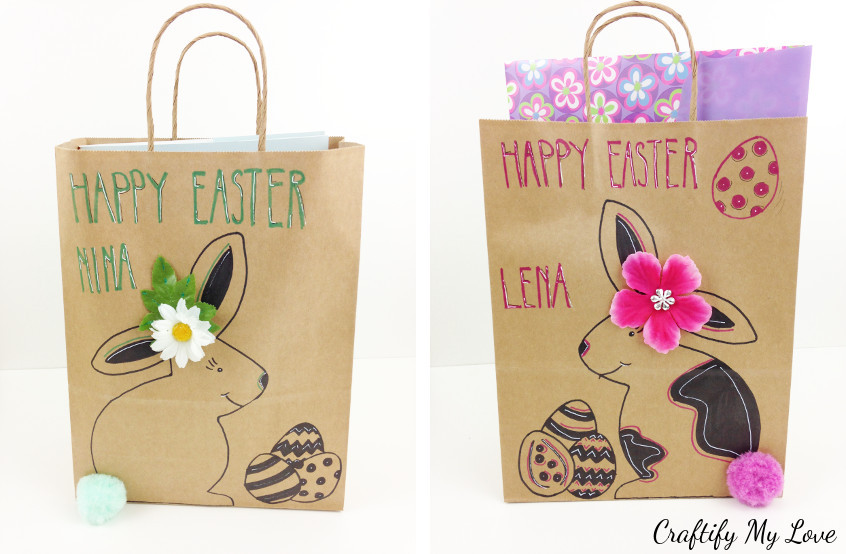 Last Minute Easter Gifts
 Upcycled Easter Gift Bag Free Templates Included