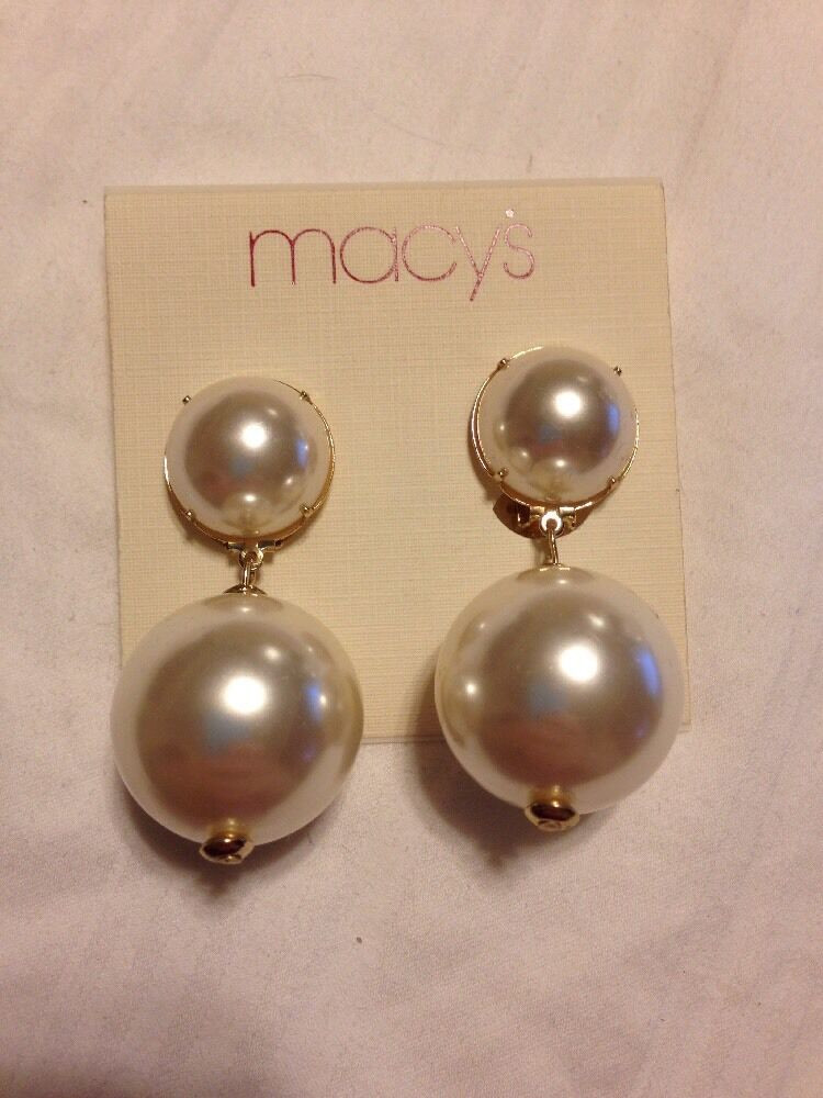 Macy's Gold Earrings
 Macy s Gold Tone Pearl Like Drop Earrings