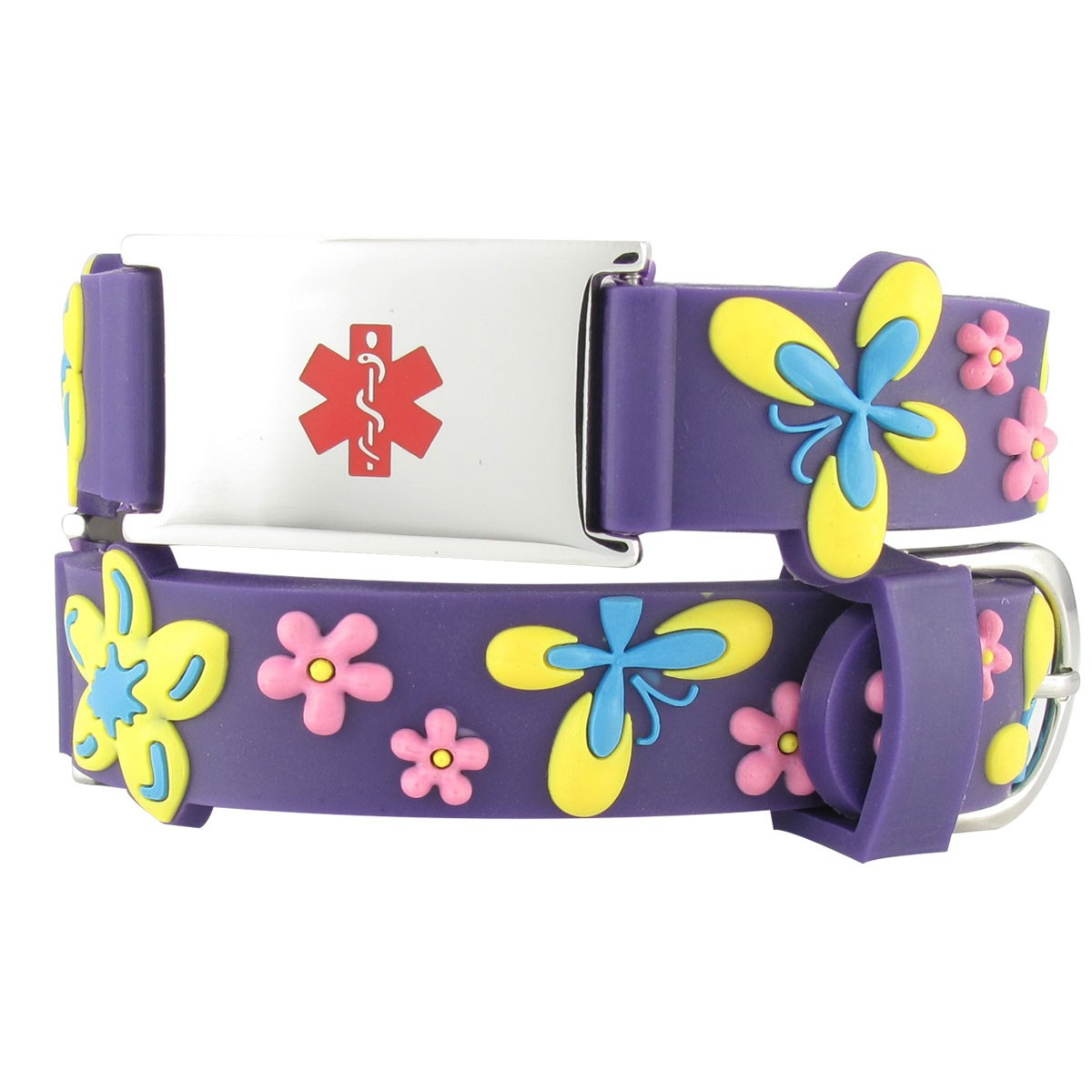 Medical Bracelets For Kids
 Kids Butterfly Silicone Medical ID Bracelet