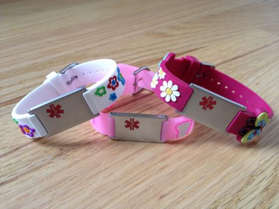 Medical Bracelets For Kids
 Medical alert bracelet for kids by IcetagsID on Etsy