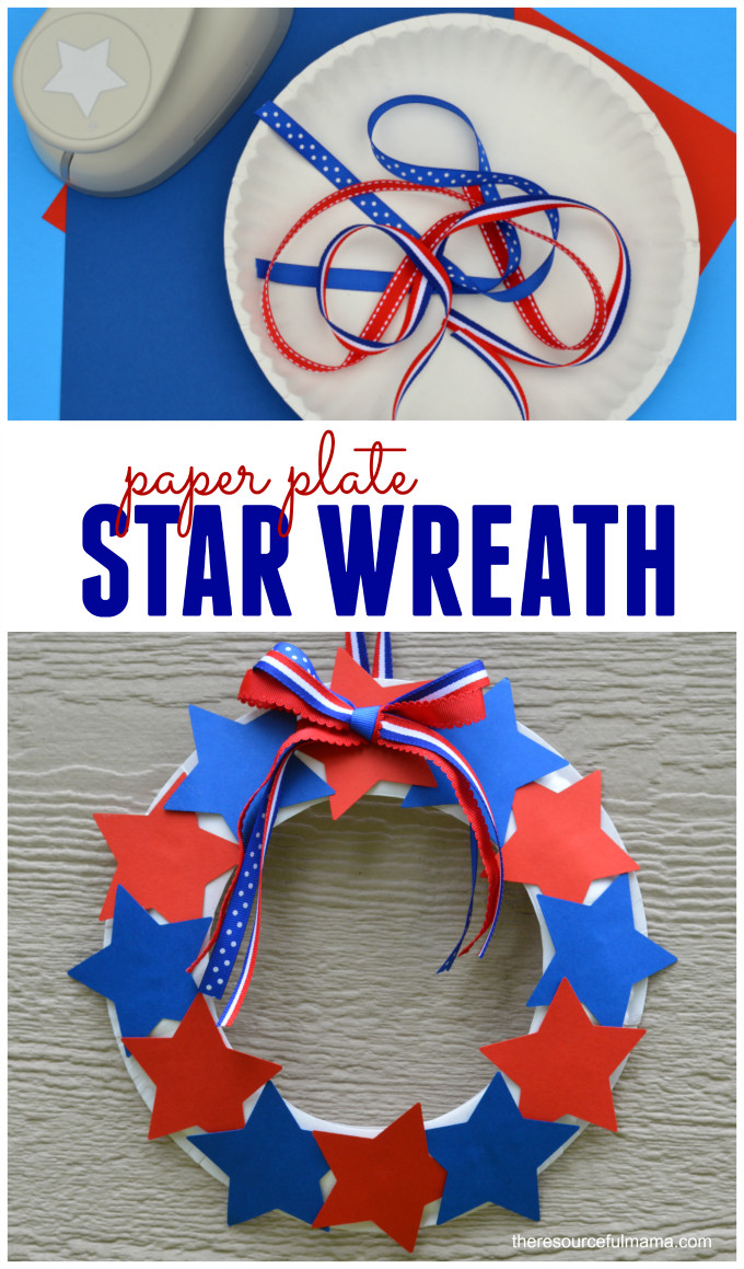 Memorial Day Arts And Craft
 Patriotic Star Wreath Craft for Kids The Resourceful Mama