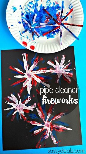 Memorial Day Arts And Craft
 Pipe Cleaner Fireworks Craft for Kids Easy 4th of July