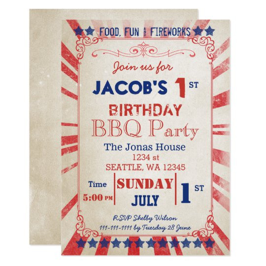 Memorial Day Party Invitations
 Vintage Old Annual Pig Roast BBQ Party Invitation
